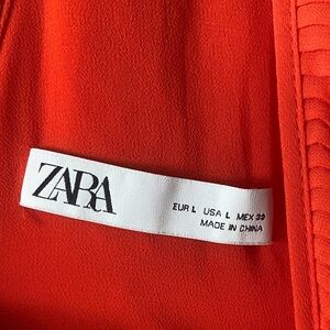 ZARA Vibrant Red-Orange Blouse